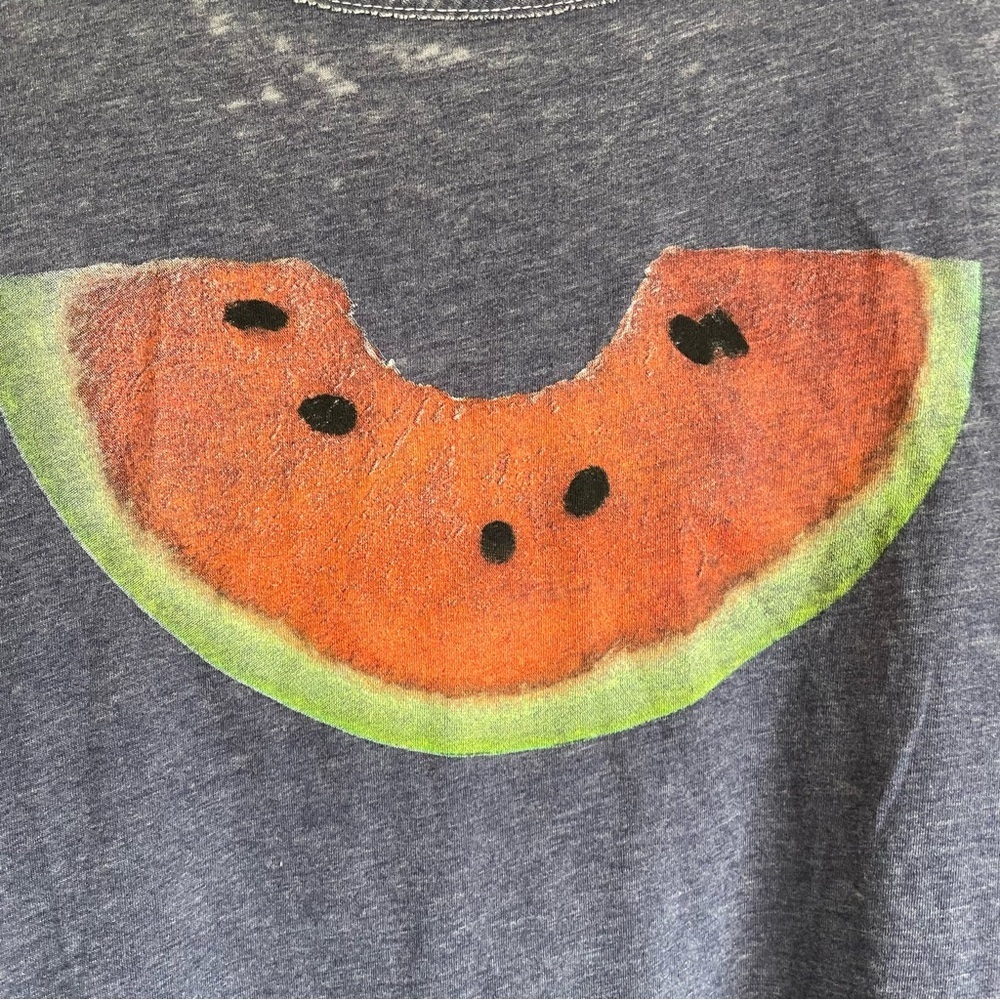 Chaser Blue Tank Top with Watermelon Graphic Burnout Fabric Medium NWOT - Picture 8 of 8